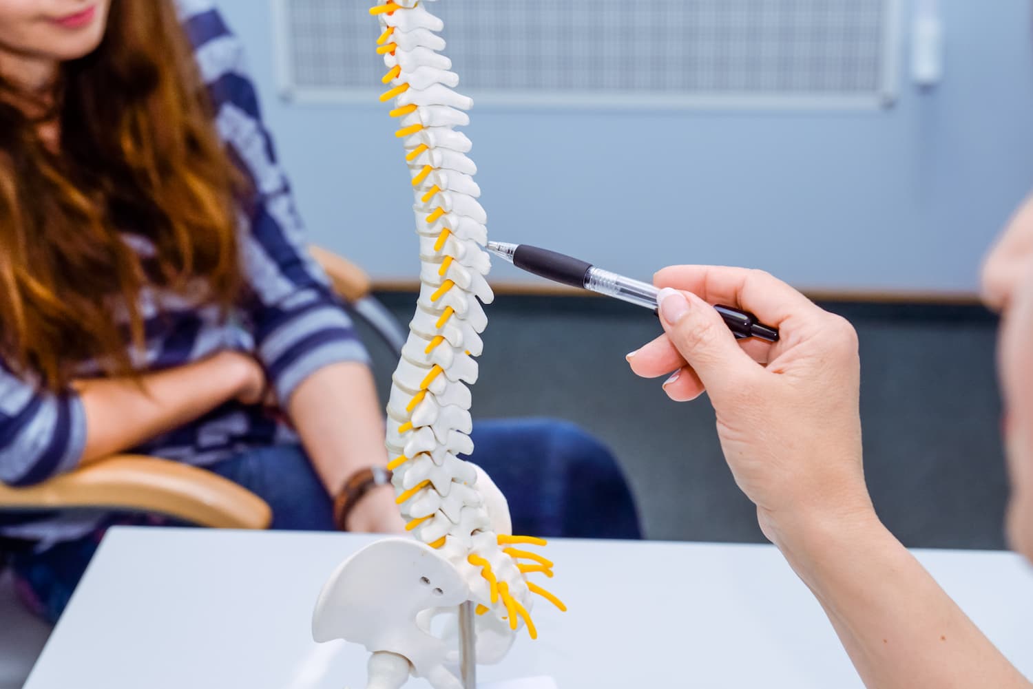 Patient receiving chiropractic care for spinal decompression